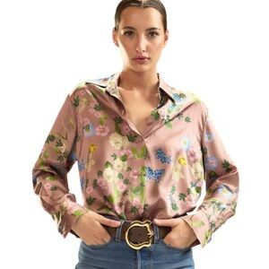 Cynthia Rowley Mauve Floral Blouse